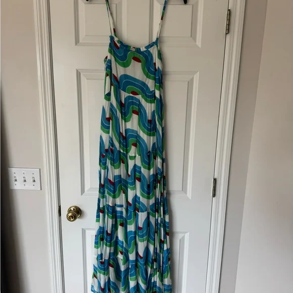 Oliphant Blue and Green Patterned Dress - Picture 1 of 2